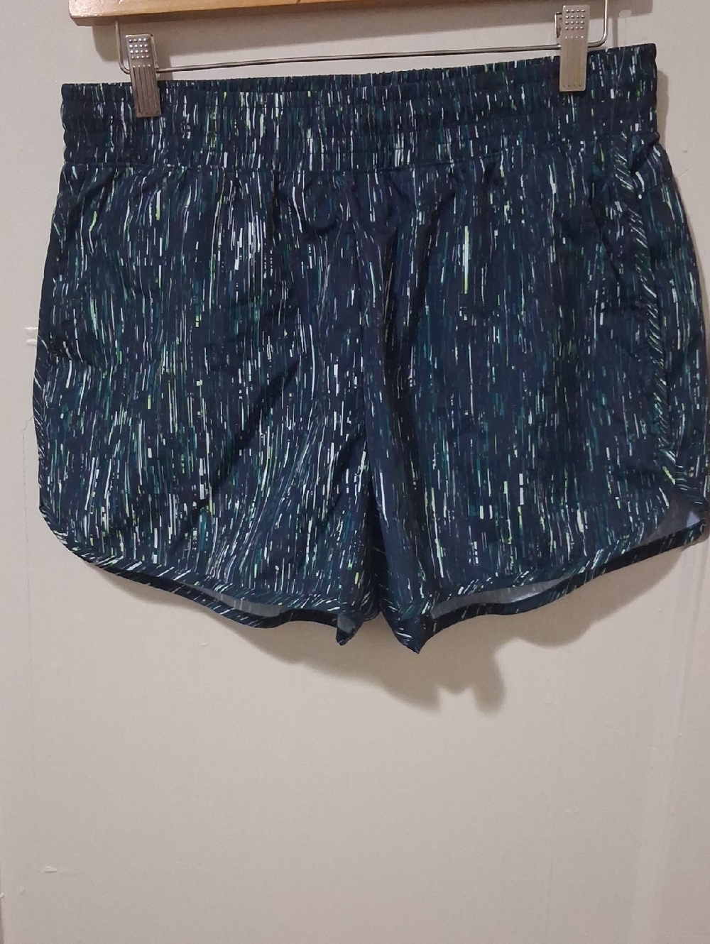 Athletic Works Navy Shorts with Shimmering Stripes